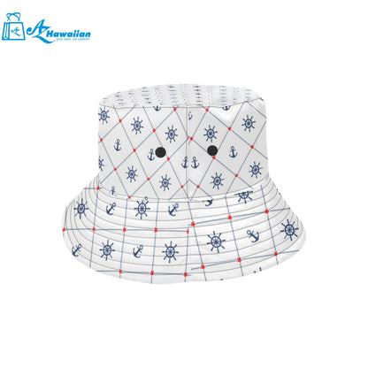 Anchor rudder nautical design pattern Unisex Bucket Hat