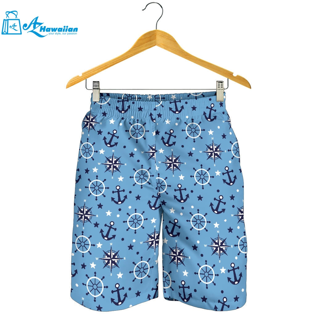 Anchors Rudder Compass Star Nautical Pattern Men Shorts