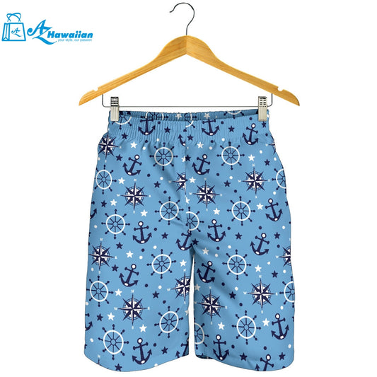 Anchors Rudder Compass Star Nautical Pattern Men Shorts