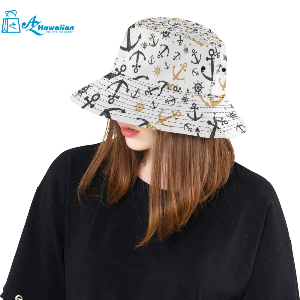 Anchors Rudders pattern Unisex Bucket Hat