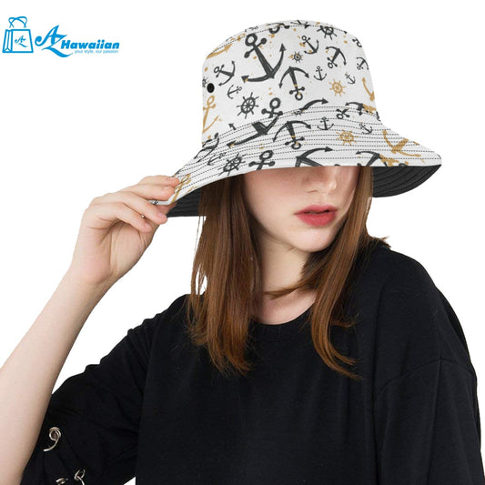 Anchors Rudders pattern Unisex Bucket Hat