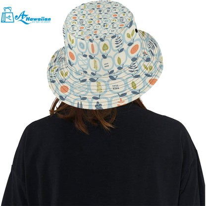 apples leaves pattern Unisex Bucket Hat