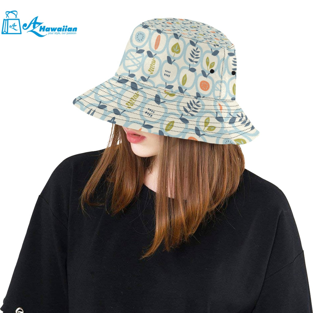 apples leaves pattern Unisex Bucket Hat