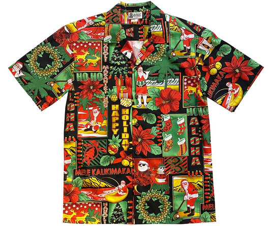 Aloha Christmas Traditions Black Hawaiian Shirt Made In Hawaii, Summer Shirt, Beach Shirts