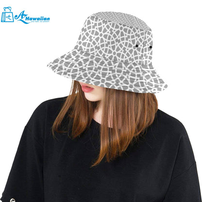 arabic gray pattern Unisex Bucket Hat