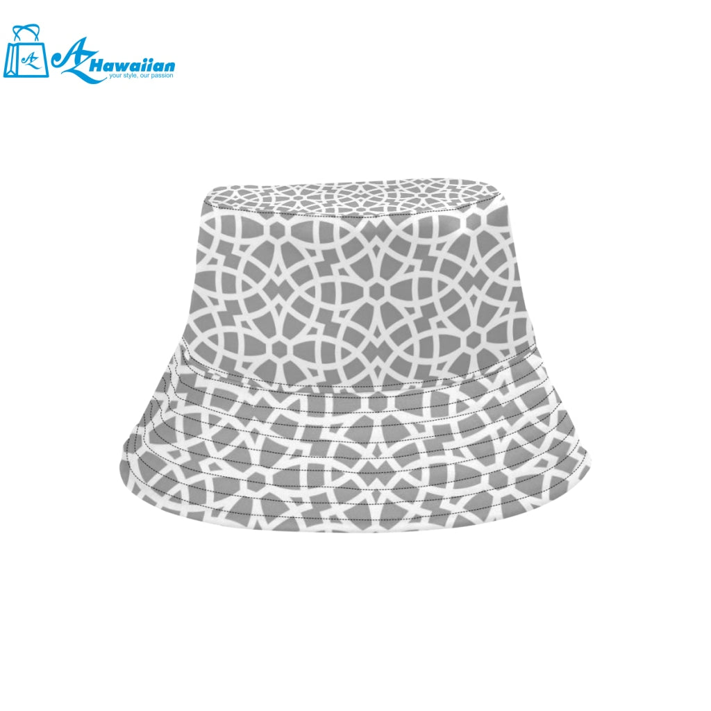 arabic gray pattern Unisex Bucket Hat