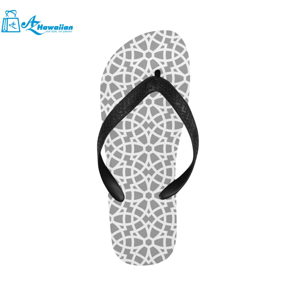 arabic gray pattern Unisex Flip Flops