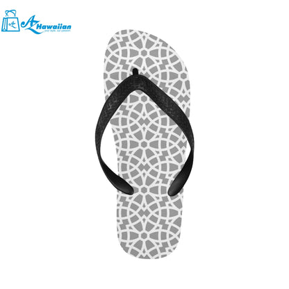 arabic gray pattern Unisex Flip Flops