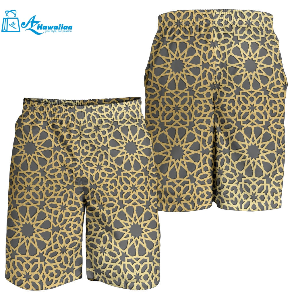 Arabic Star Gold Pattern Men Shorts