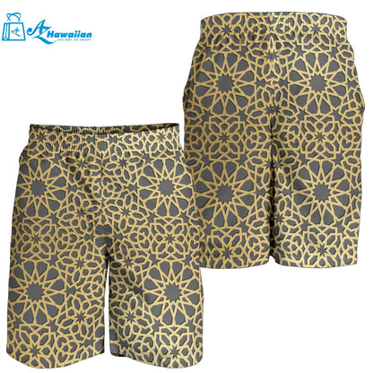 Arabic Star Gold Pattern Men Shorts