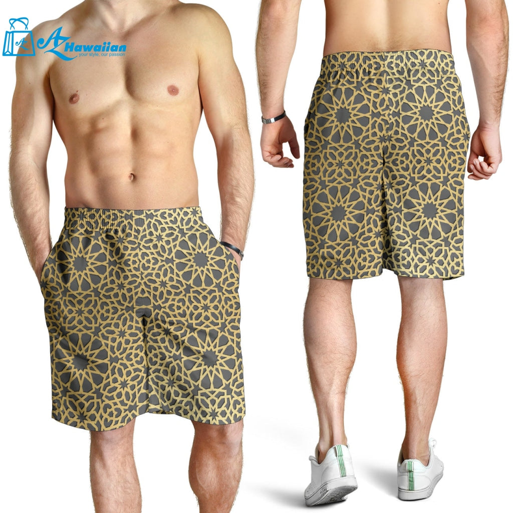 Arabic Star Gold Pattern Men Shorts