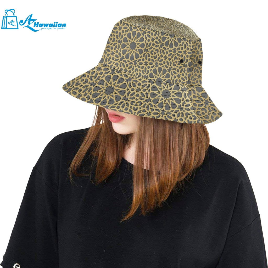 arabic star gold pattern Unisex Bucket Hat