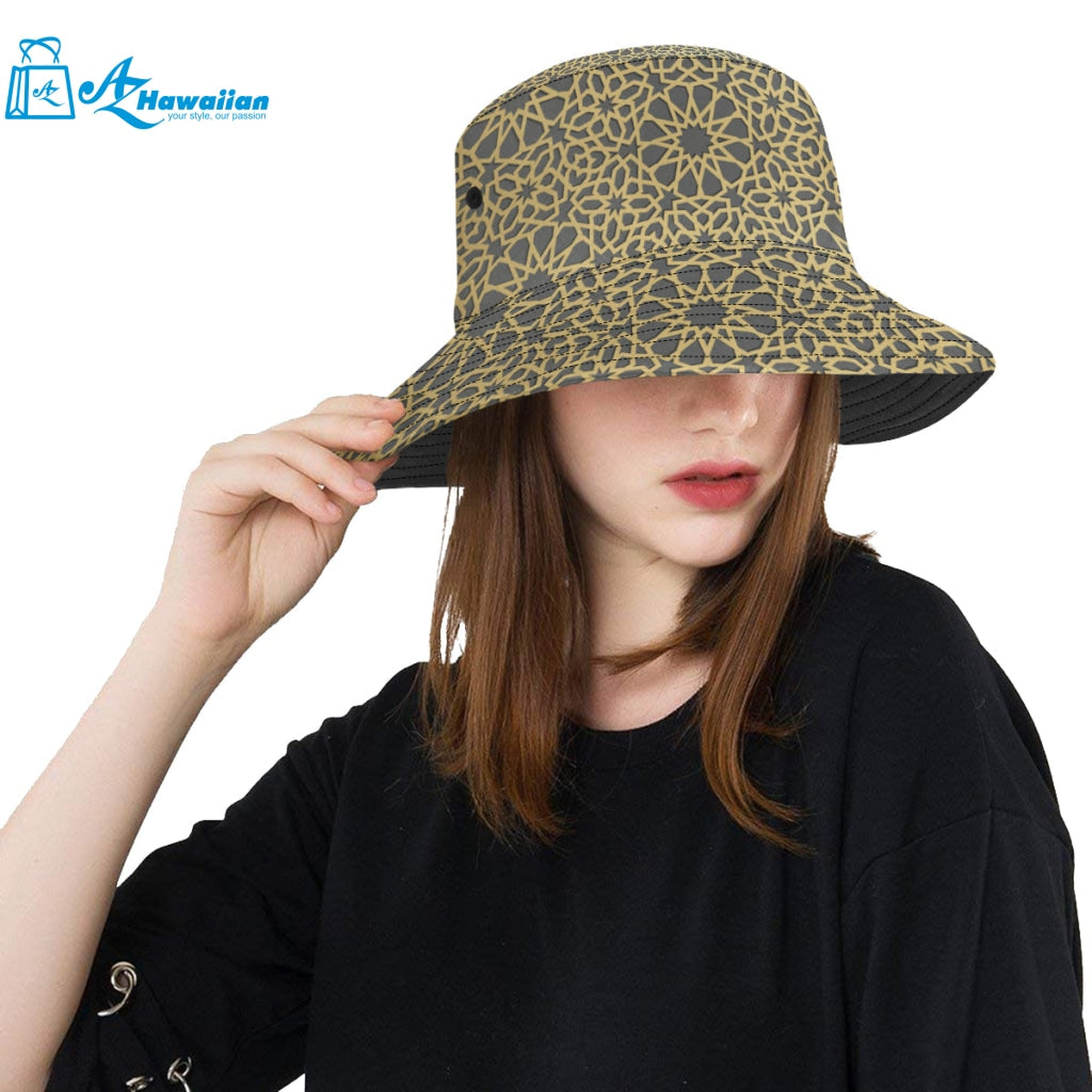 arabic star gold pattern Unisex Bucket Hat