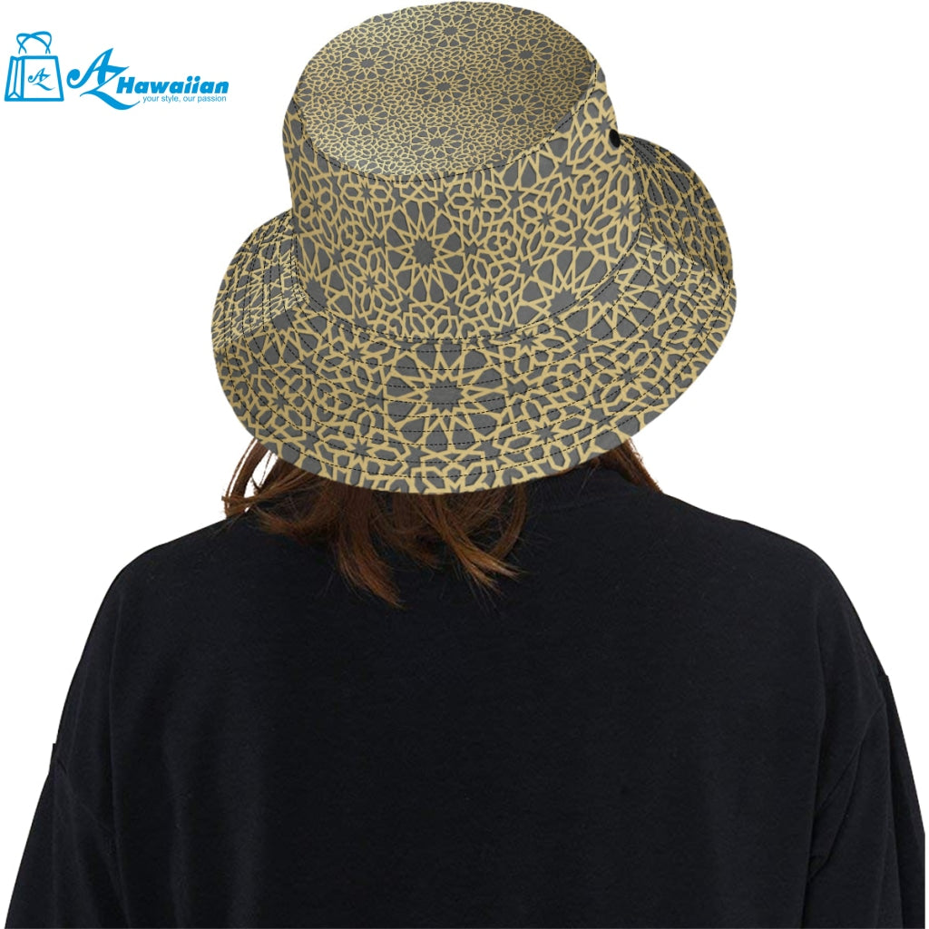 arabic star gold pattern Unisex Bucket Hat