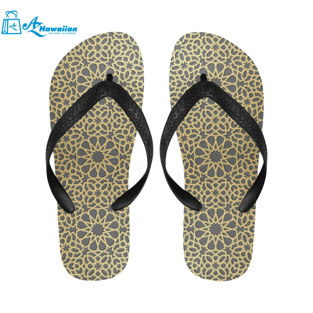 arabic star gold pattern Unisex Flip Flops