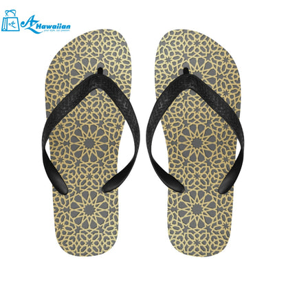 arabic star gold pattern Unisex Flip Flops