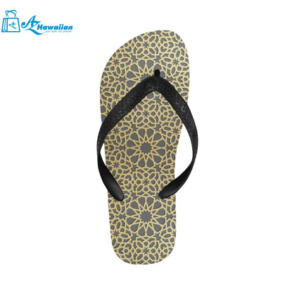 arabic star gold pattern Unisex Flip Flops