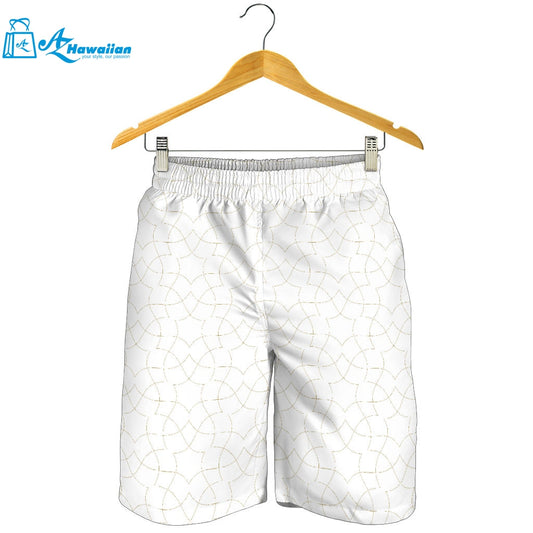 Arabic White Pattern Men Shorts