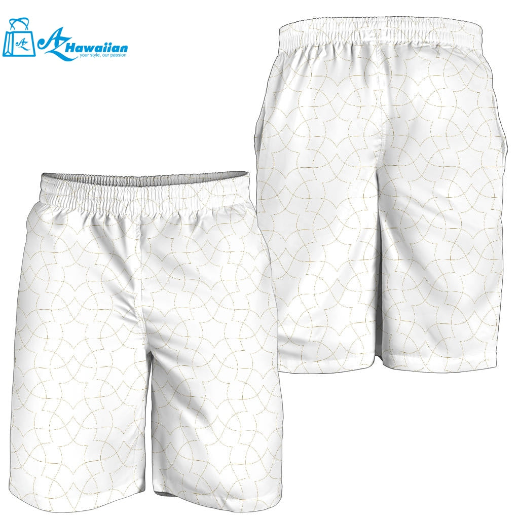 Arabic White Pattern Men Shorts