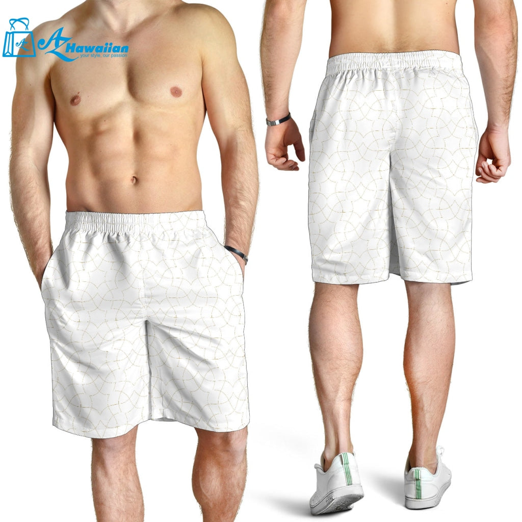 Arabic White Pattern Men Shorts