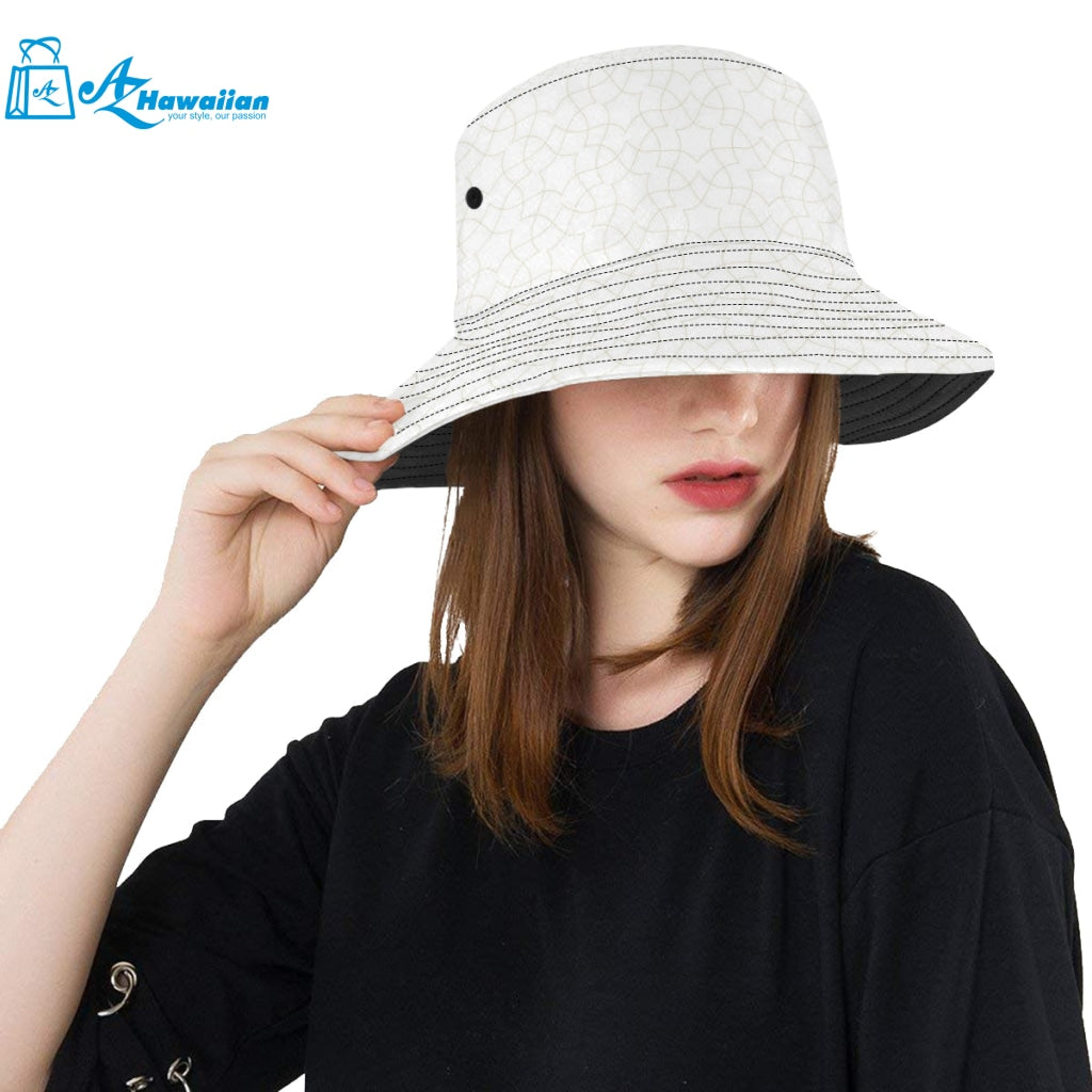 arabic white pattern Unisex Bucket Hat