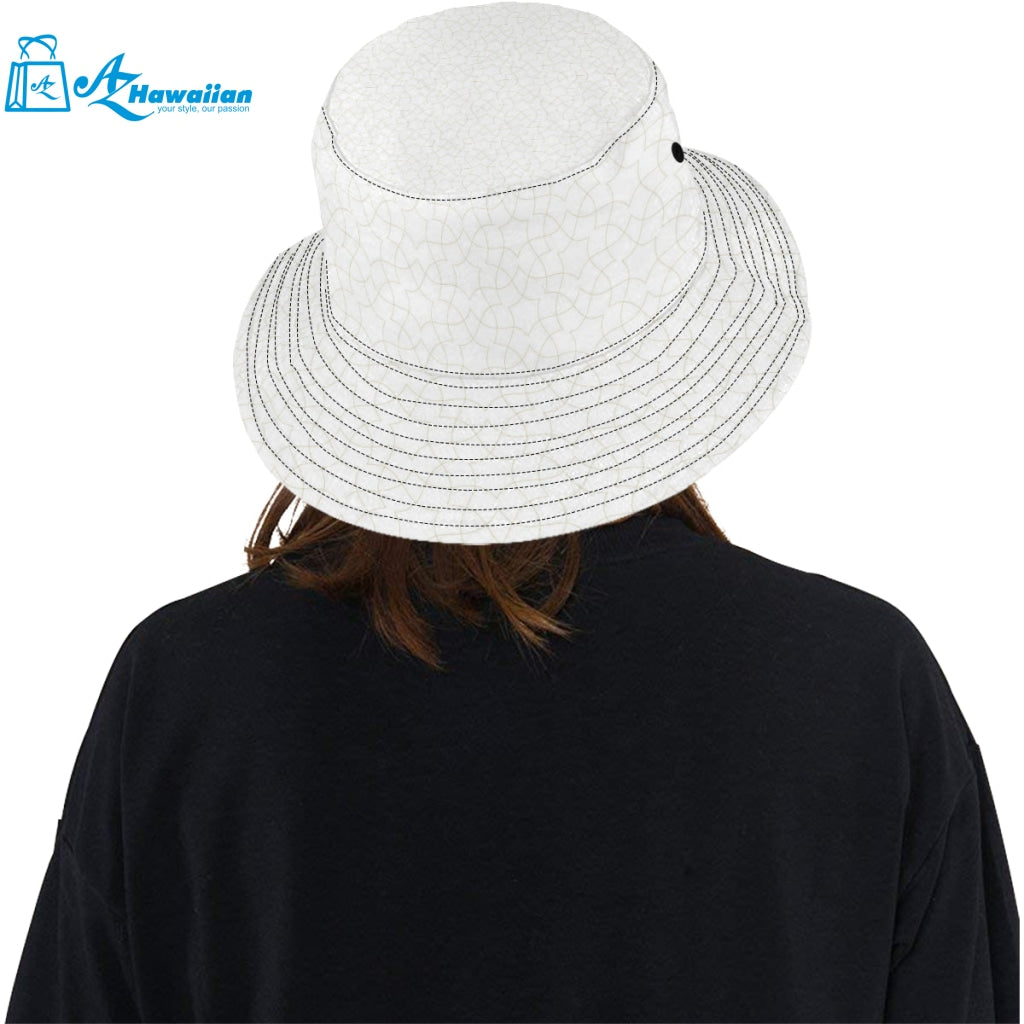 arabic white pattern Unisex Bucket Hat