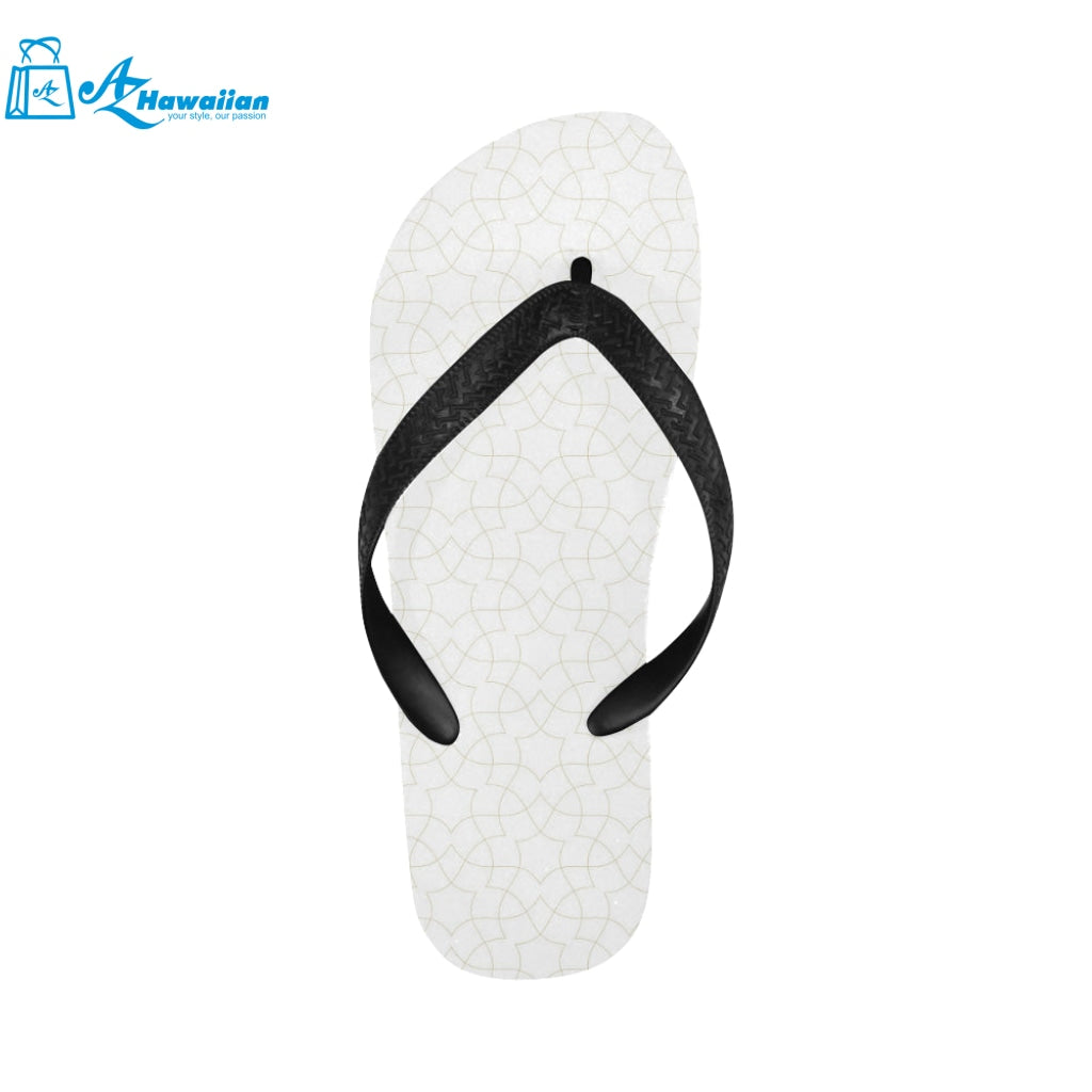 arabic white pattern Unisex Flip Flops