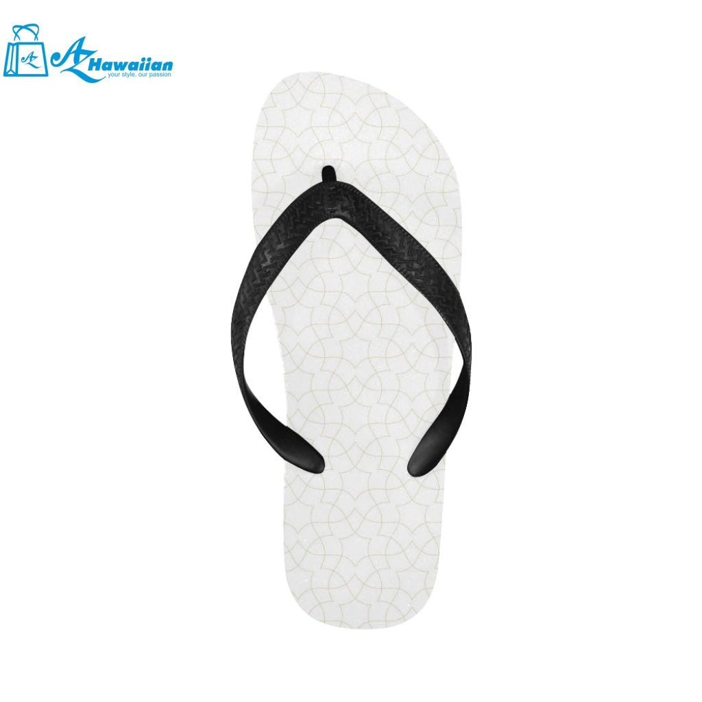 arabic white pattern Unisex Flip Flops