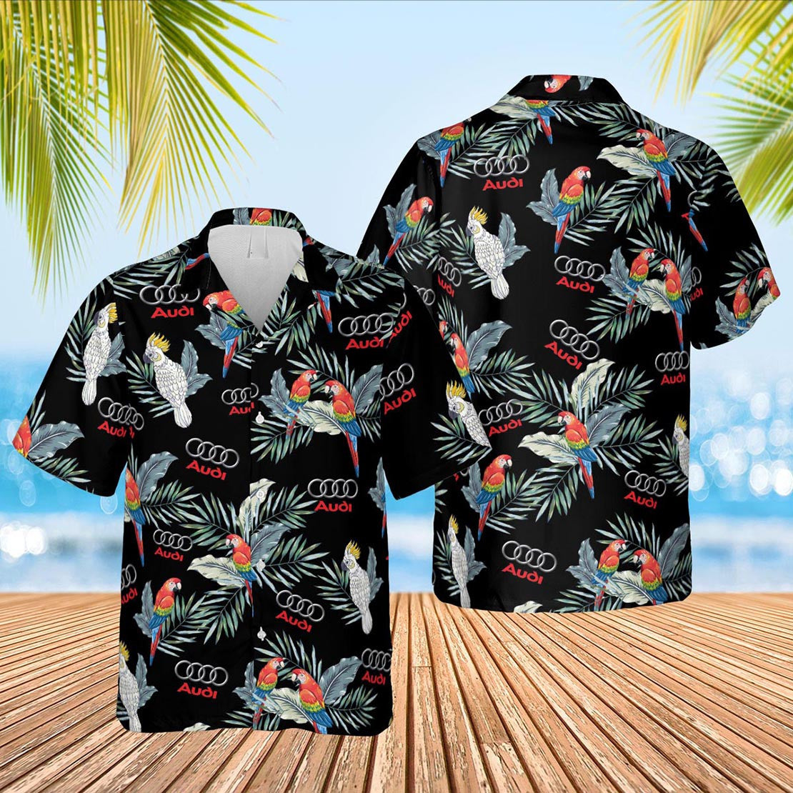 Audi Aloha Hawaiian Graphic Print Short Sleeve 