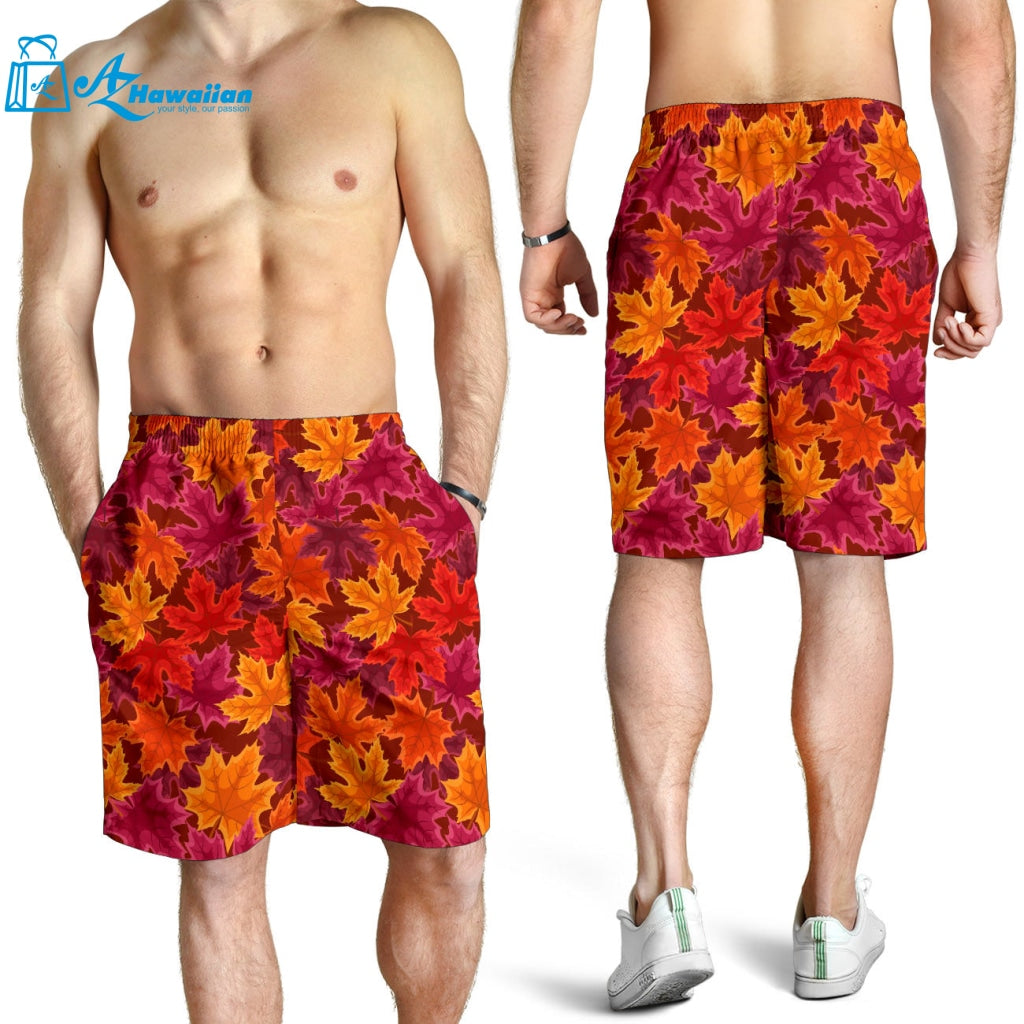 Autumn Maple Leaf Pattern Men Shorts