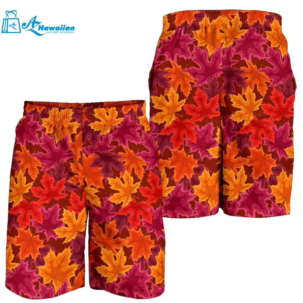 Autumn Maple Leaf Pattern Men Shorts