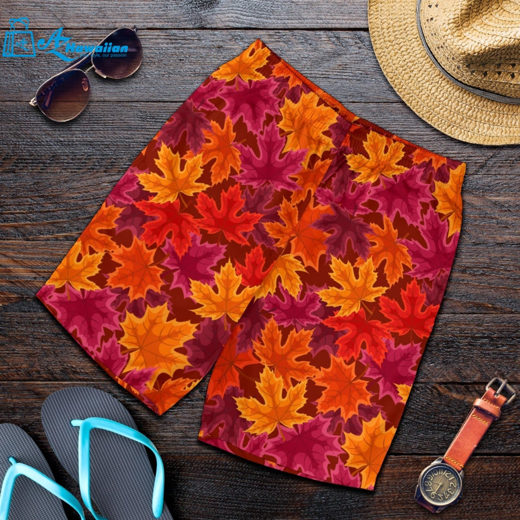 Autumn Maple Leaf Pattern Men Shorts