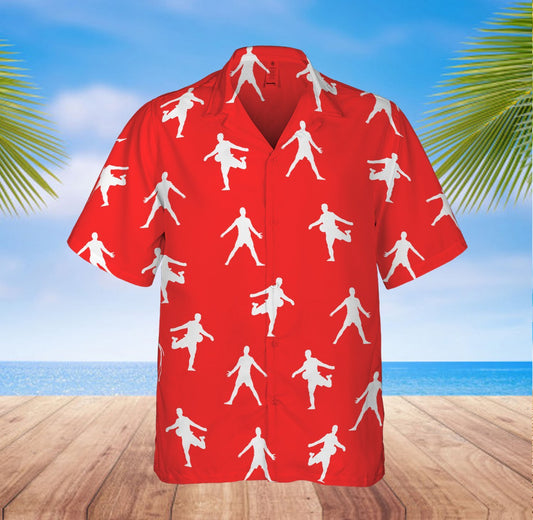 Football Fans Beach Shirt - Orange Hawaiian