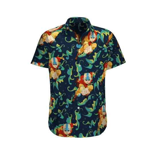 Avatar Aang Hawaiian Graphic Print Short Sleeve 