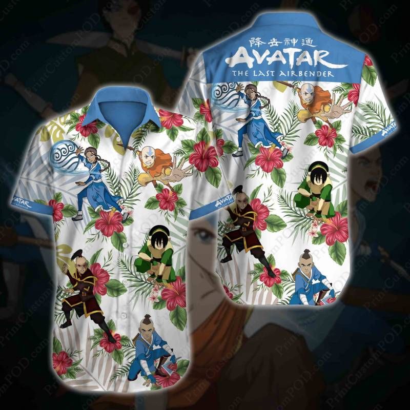 Avatar The Last Airbender Hawaiian Graphic Print Short Sleeve 