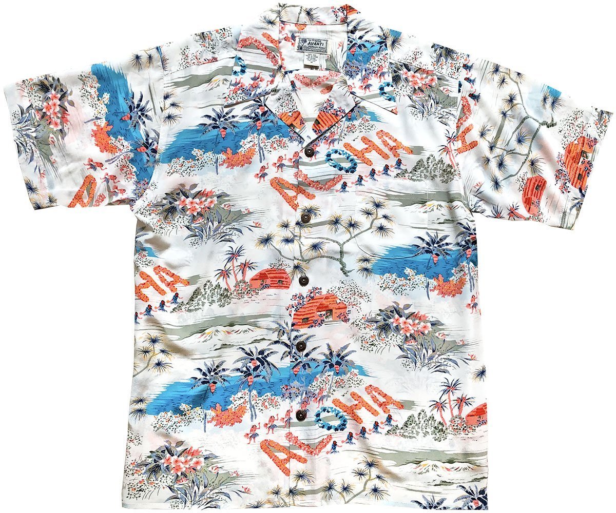 Aloha Hawaii White RetroHawaiian Shirt Made In Hawaii, Summer Shirt, Beach Shirts