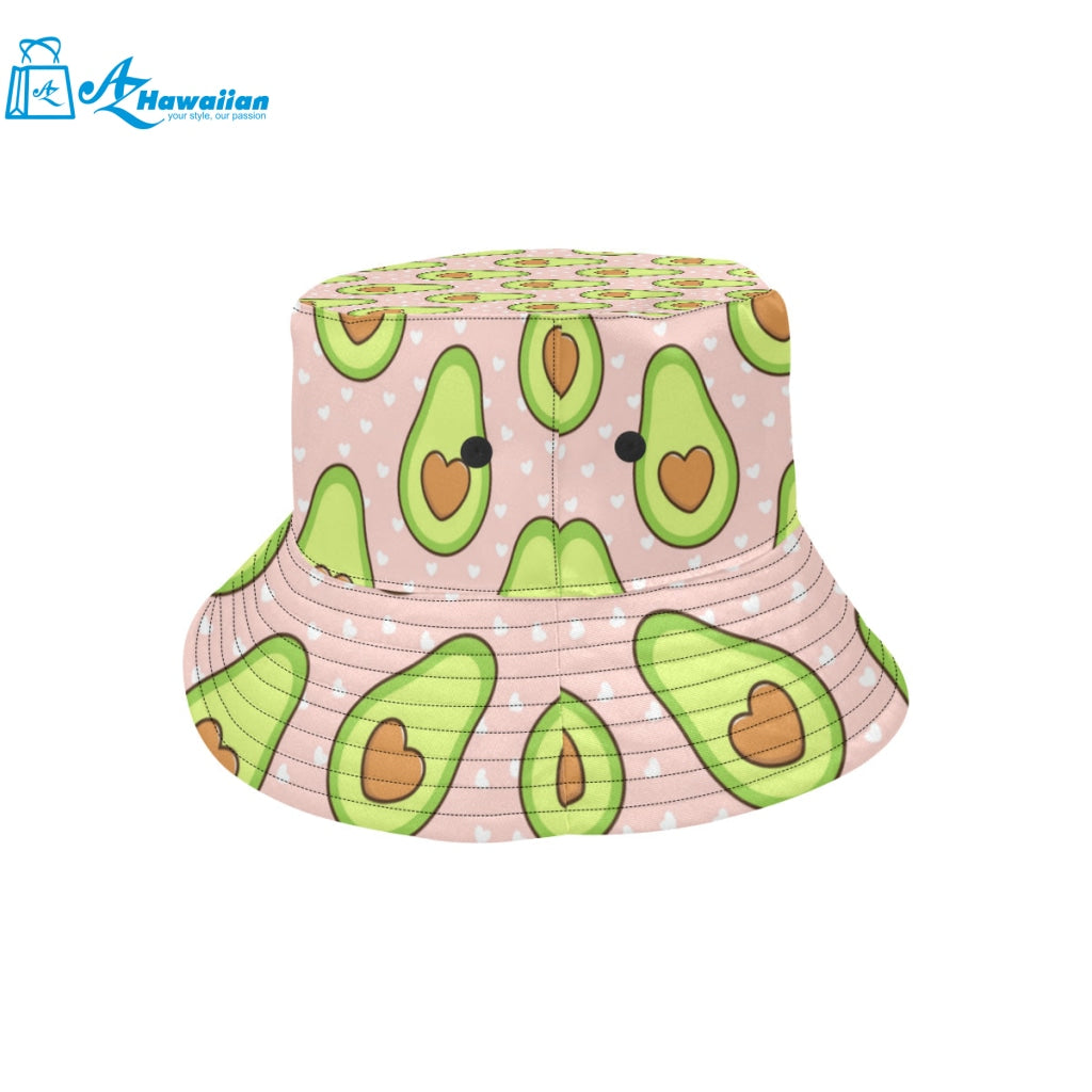 Avocado heart pink background Unisex Bucket Hat