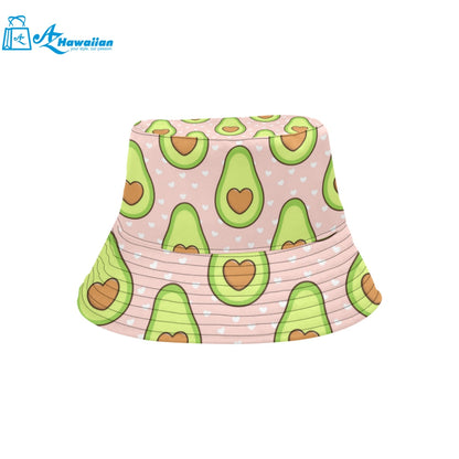 Avocado heart pink background Unisex Bucket Hat