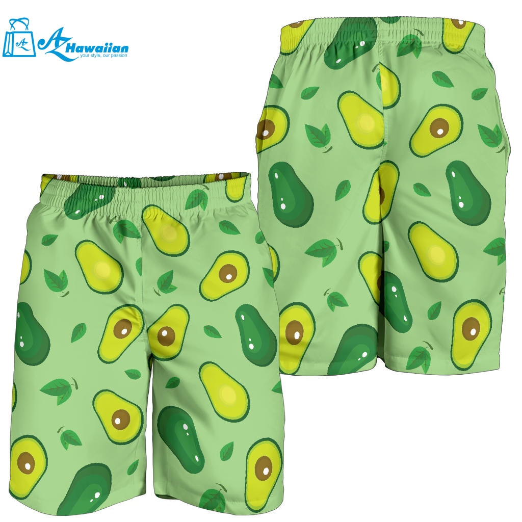 Avocado Pattern Green Background Men Shorts