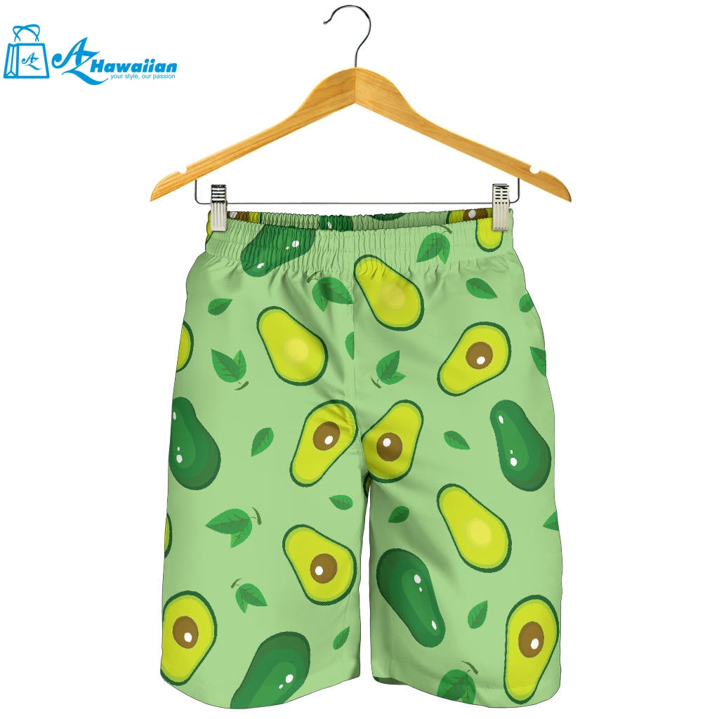 Avocado Pattern Green Background Men Shorts