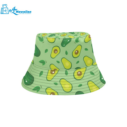 Avocado pattern green background Unisex Bucket Hat