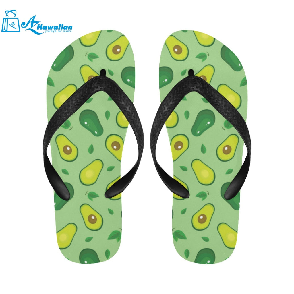 Avocado pattern green background Unisex Flip Flops