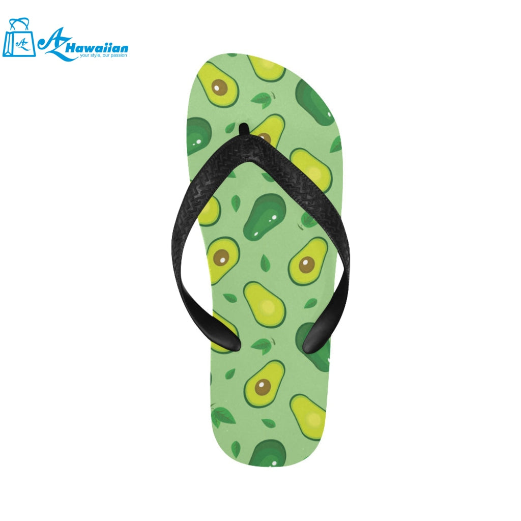 Avocado pattern green background Unisex Flip Flops