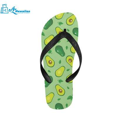 Avocado pattern green background Unisex Flip Flops