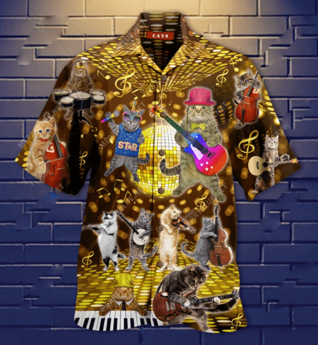 Music Band Cat Team Hawaiian Aloha Shirts #V