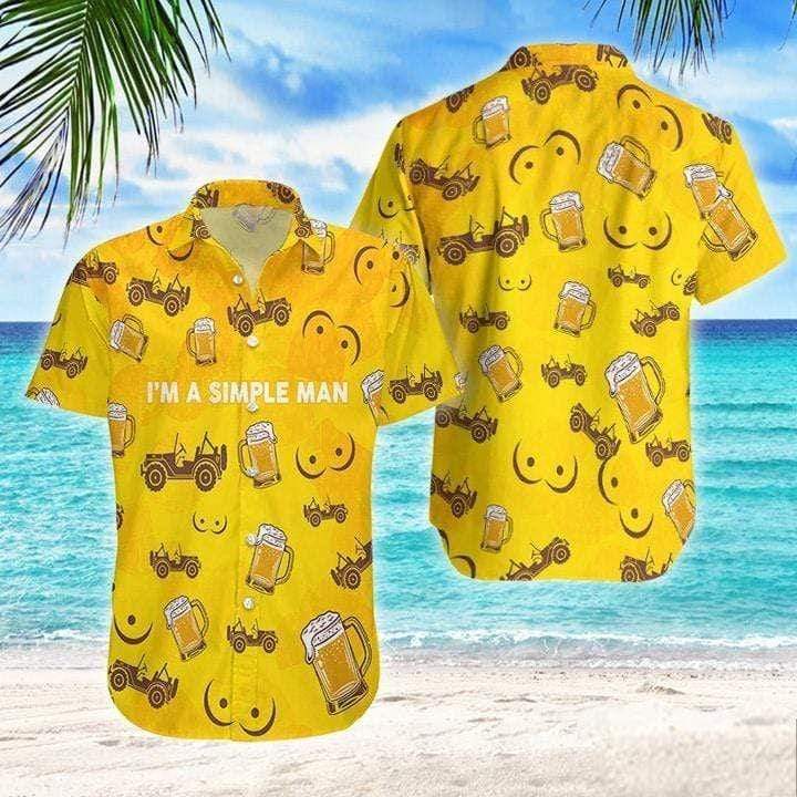 I'm A Simple Man Love Beer And Body Hawaiian Aloha Shirts