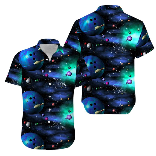 Bowling Galaxy The universe Hawaiian Aloha Shirts #V