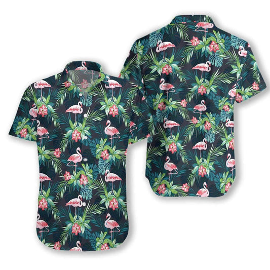 Cute Flamingo Hawaiian Aloha Shirts #L