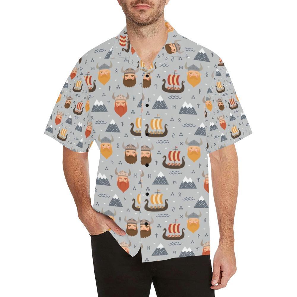 Vikings Print Design Hawaiian Shirt