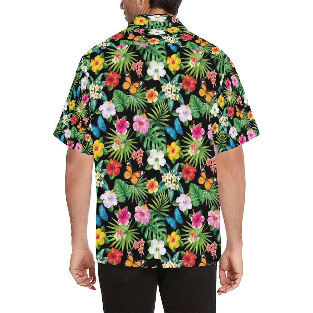 Hibiscus With Butterfly Print Design Lks3 Hawaiian Shirt